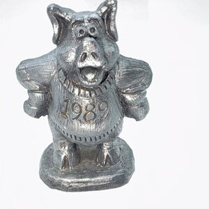 Michael Ricker Vintage Pig Figurine Figurine in Sweater 1989